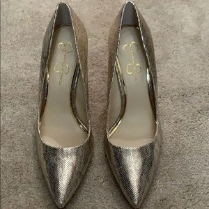 Gold Snake Skin Heels